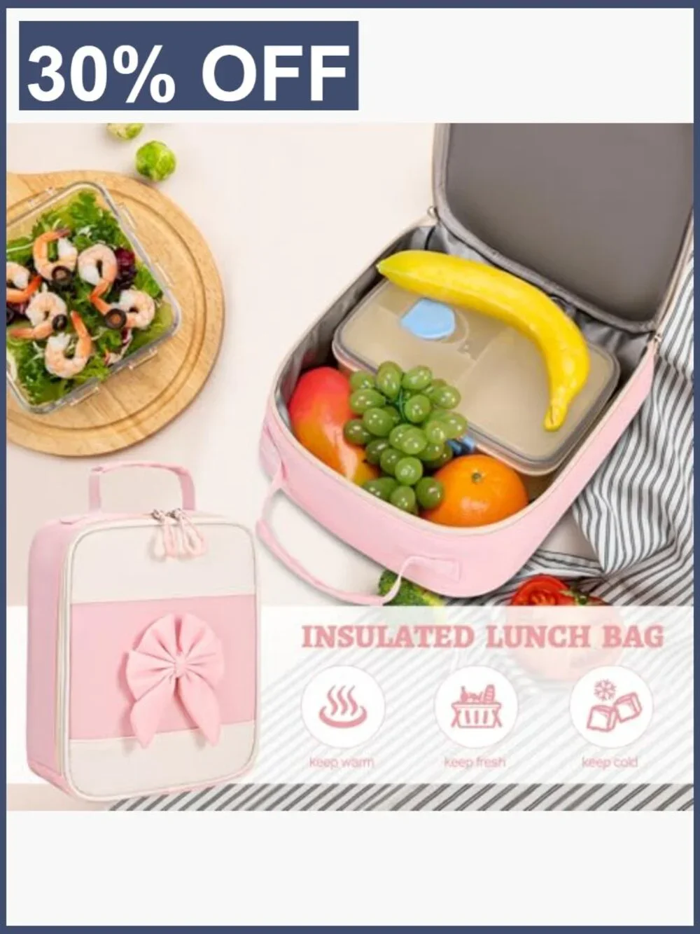 3-Piece Backpack Set for School with Lunch Bag and Pencil Case